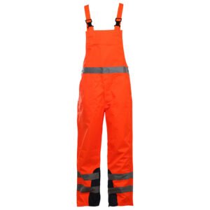 Highly durable orange high visibility safety bib with multi-function pockets | FSOS03